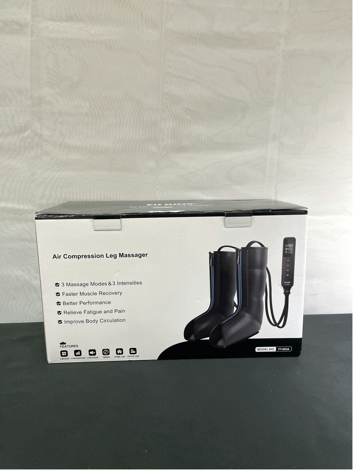Fit King FT-093A Black 2 Modes 3 Intensities Air Compression Leg Massager