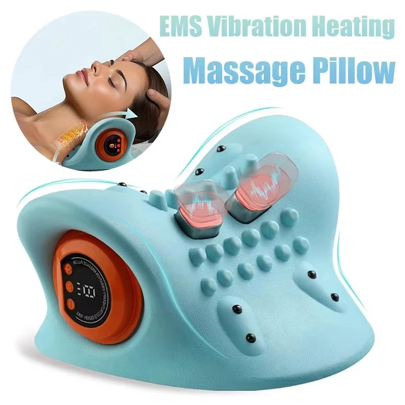 Ergonomic Electric Neck Traction Massager with Vibration and Kneading Features