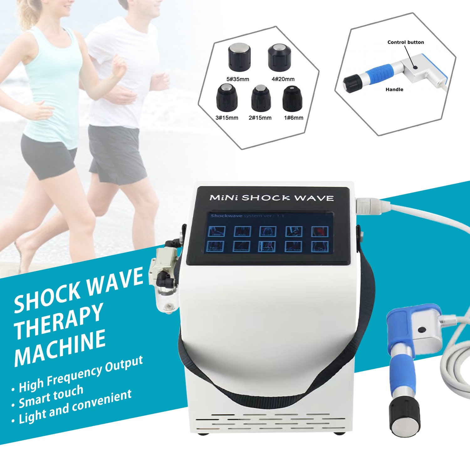 8 Bar Pneumatic ED Shockwave Therapy Machine Body Pain Relief ED Treatment USA