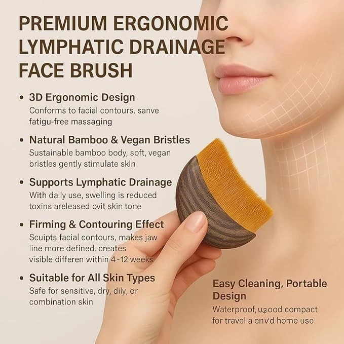 Lymphatic Drainage Massage Face Lymphatic Contour Brush Dry Brushing Brush