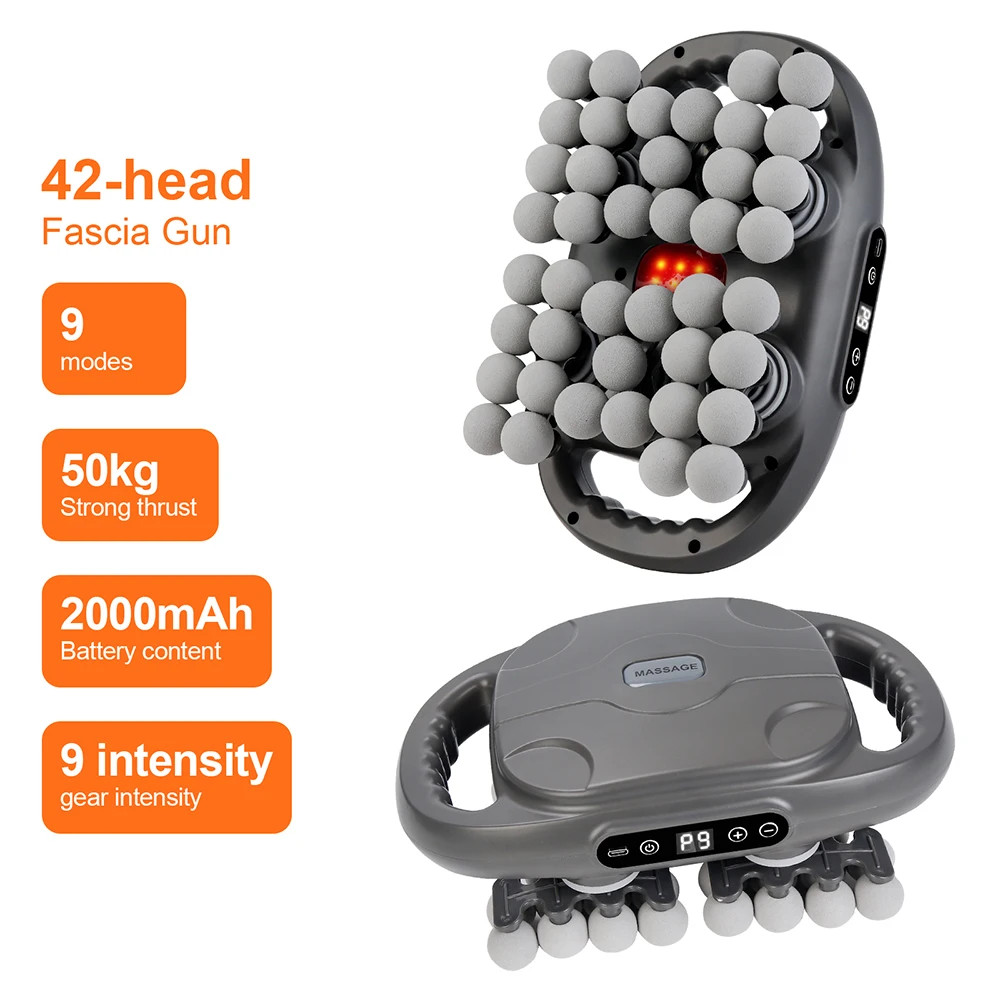 42 Head Massage Gun Deep Tissue Massager LED Display 9Modes 9Speeds Muscle Relax