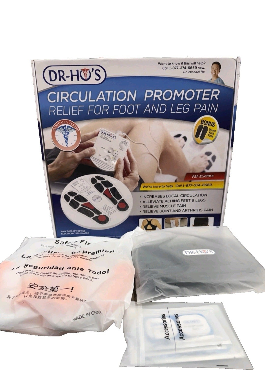 DR-HO’S Circulation Promoter Essential Package – 4-in-1 Therapy Device with TENS