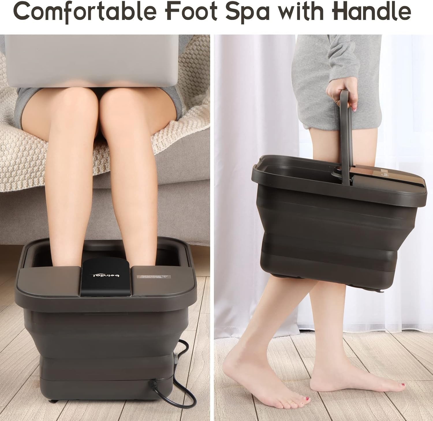 X Large Feet, Foot Spa Bath Massager Heat Soaker Massage Bubble Roller Deep Soak