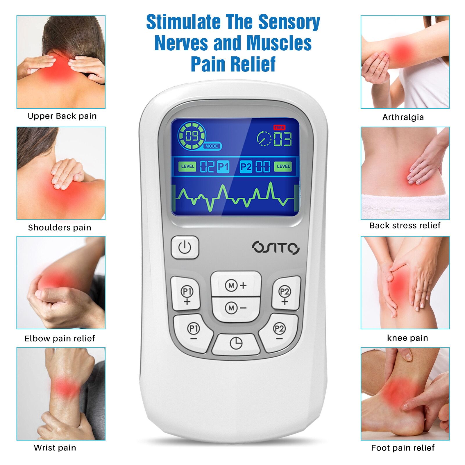 25 MODES DIGITAL TENS UNIT ELECTRIC PULSE MASSAGER MUSCLE STIMULATOR PAIN RELIEF