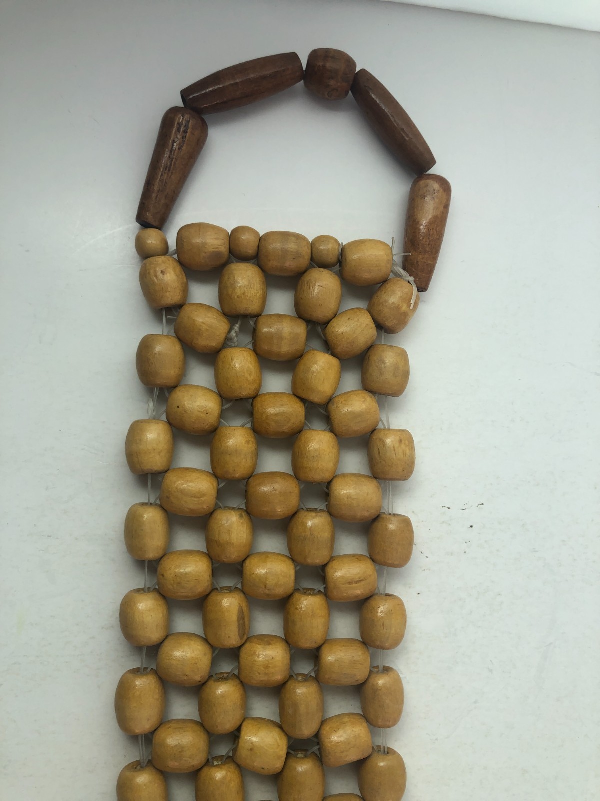 Wood Bead Back Massage Roller Rope 35″ Long x 3 1/2″ wide
