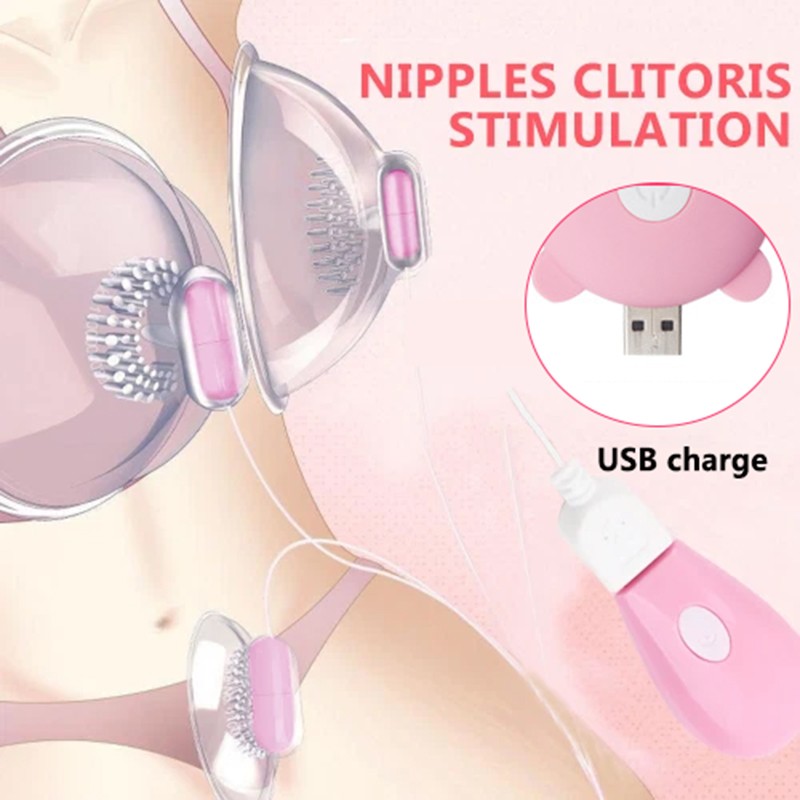 Suction Vibrating Sucking Nipple Sucker Breast Enlarge Massager Bra Chest Cup