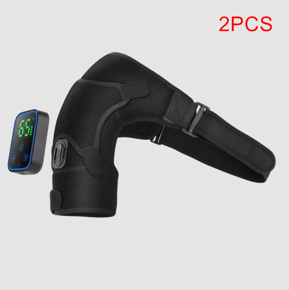 2X Wireless Electric Heated Shoulder Massager Detachable Brace Joint Pain Relief