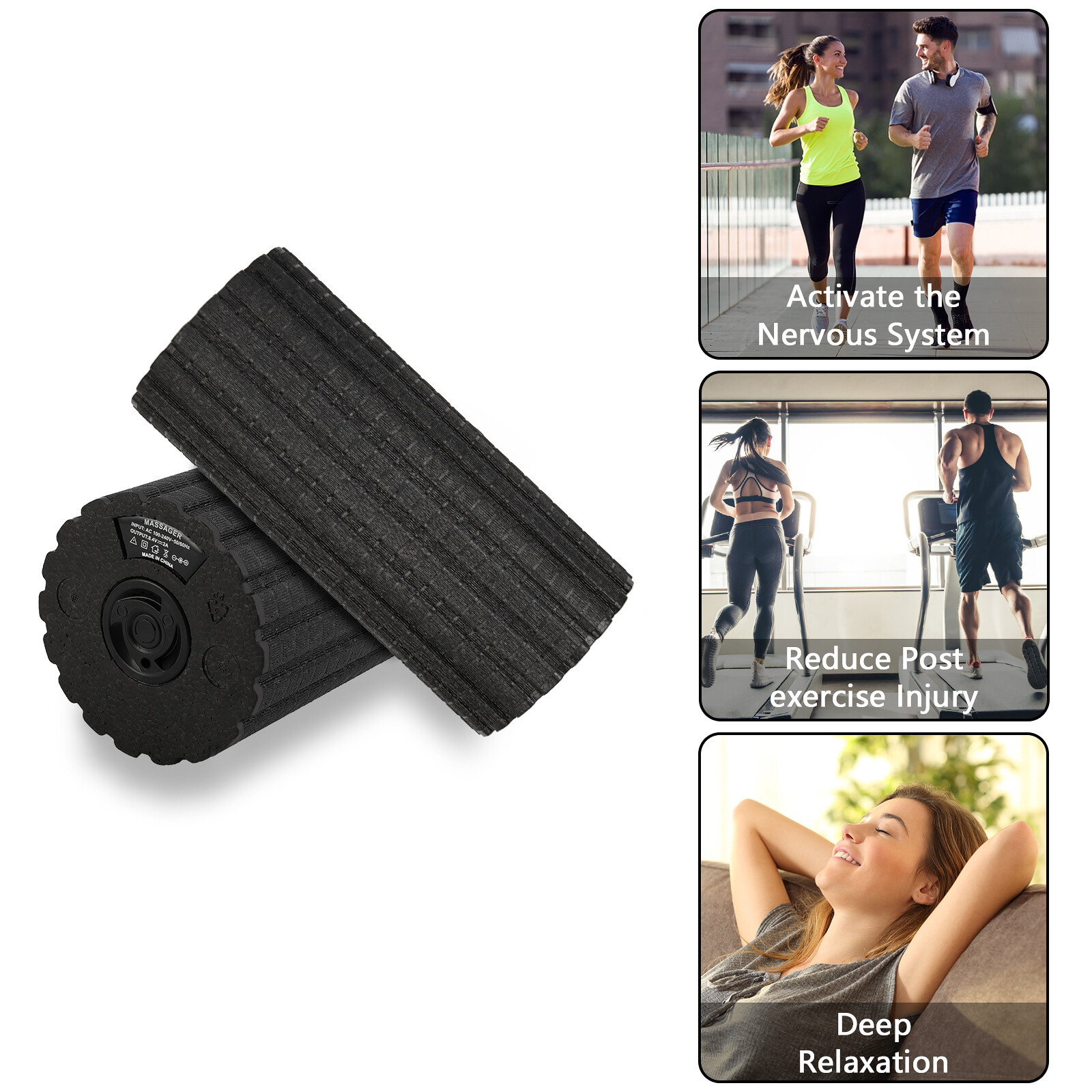 Electric Foam Roller 4 Speed Vibrating Yoga Massage Muscle Roller High-Intensity