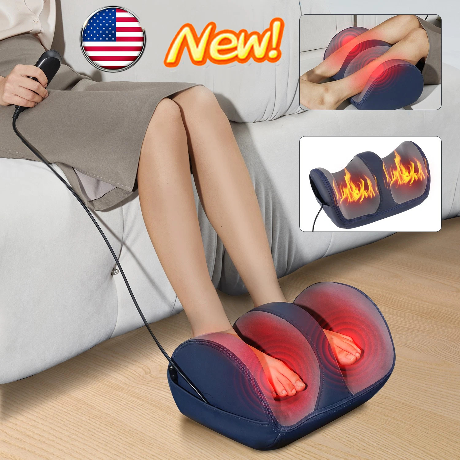 Foot Massager Machine with Heat Deep Tissue Massager For Foot And Calf Massage
