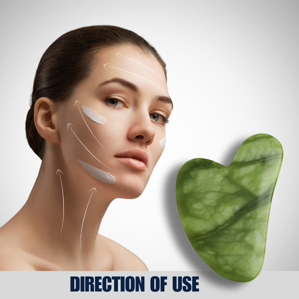 Jade Gua Sha Stone Natural Rose Quartz Face Body Massager Facial Scraper Therapy