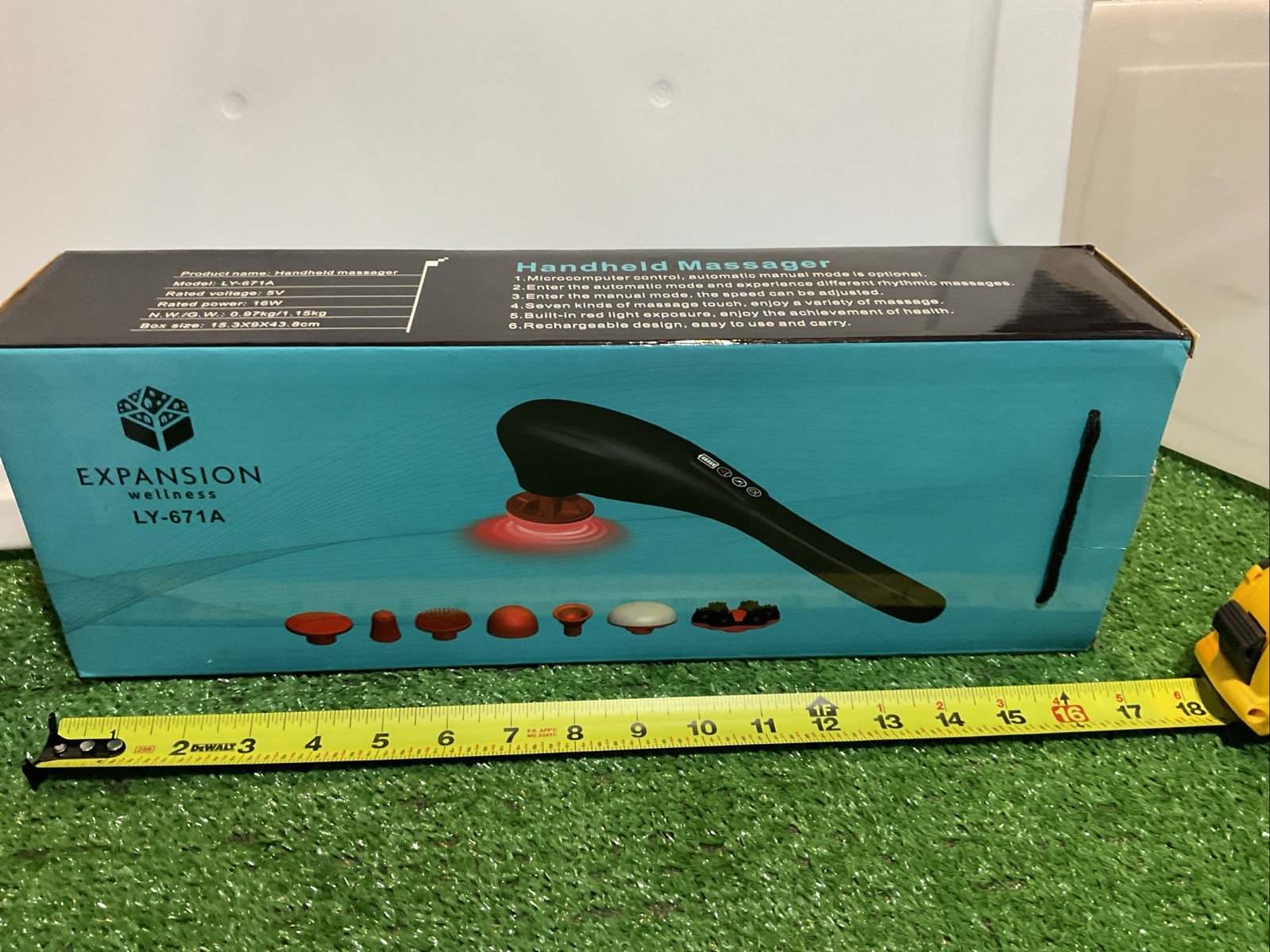 Expansion Wellness LY-671A Black 16 W Deep Tissue Handheld Massager NIB Manual