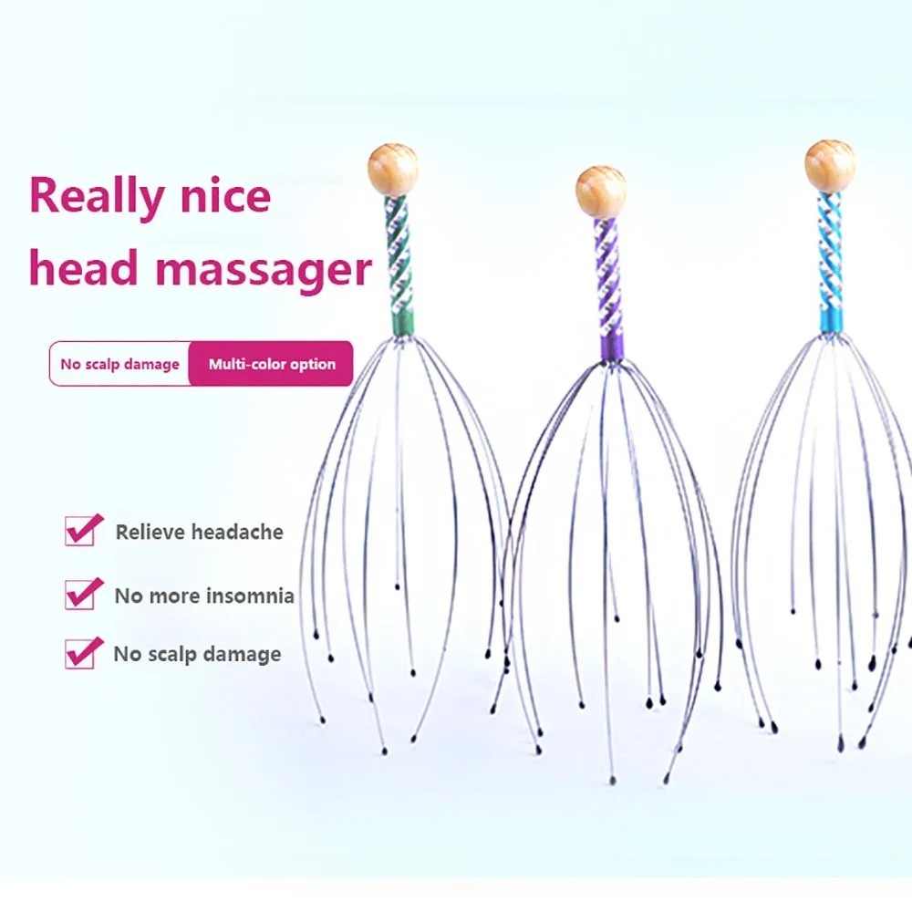 2pc Head Massager Scalp Scratcher Stress Relief Octopus Claw Relaxer Brain Tool