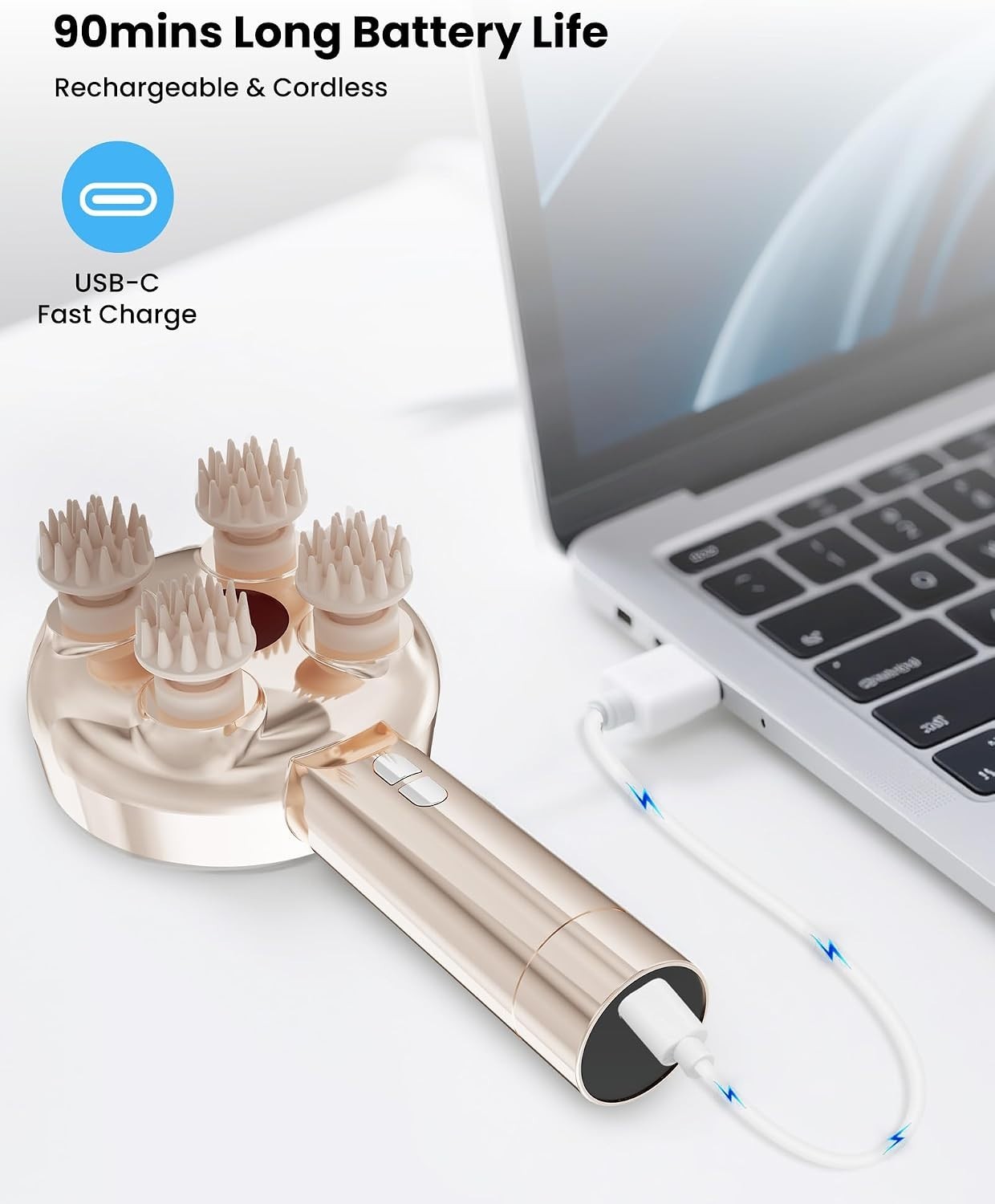 Portable Scalp Massager with Ergonomic Handle for Stress Relief and Pain Relief