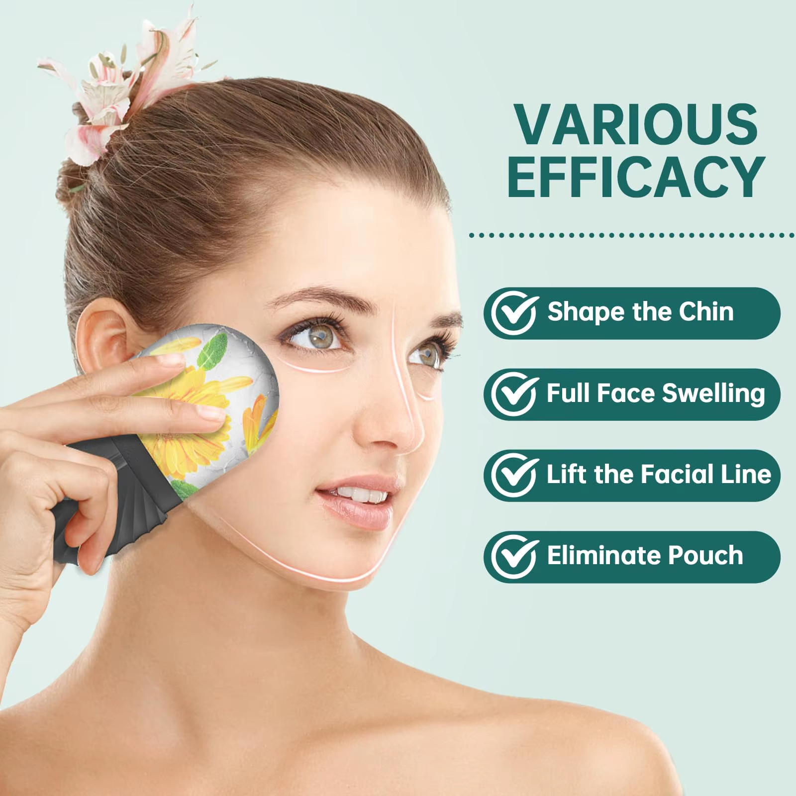 1/2/3Pcs Ice Face Roller Facial Skincare Ice Roller Set,Facial Roller Guasha Fac