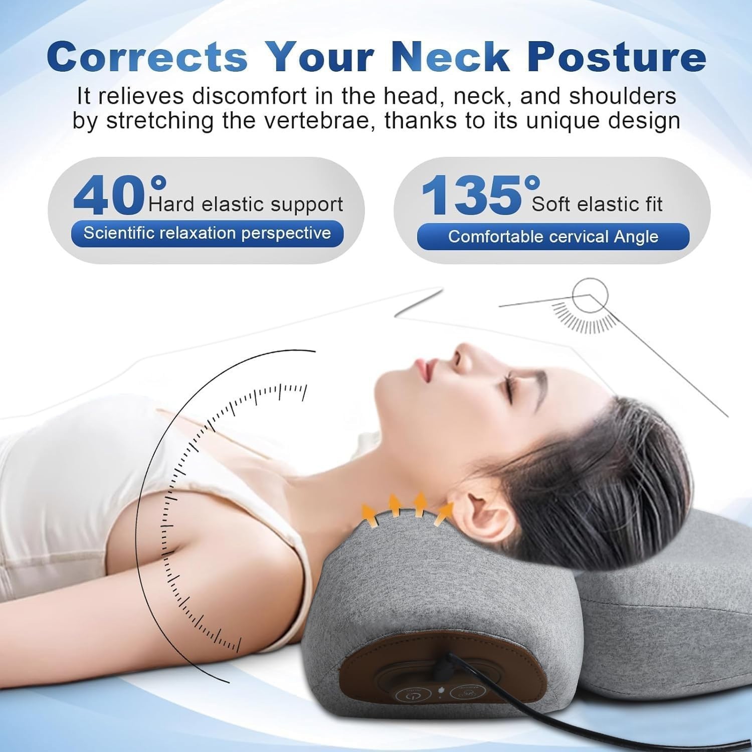 Neck Massager 2026, Neck and Shoulder Relaxer with Heat 3 Modes Portable Pillow