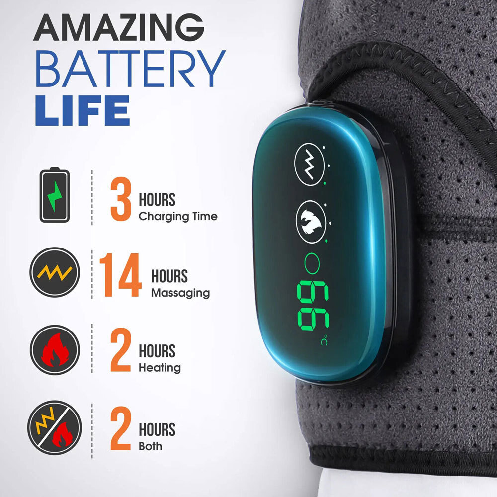 Electric Heated Shoulder Massager with Vibration Massage Brace Joint Pain Relief