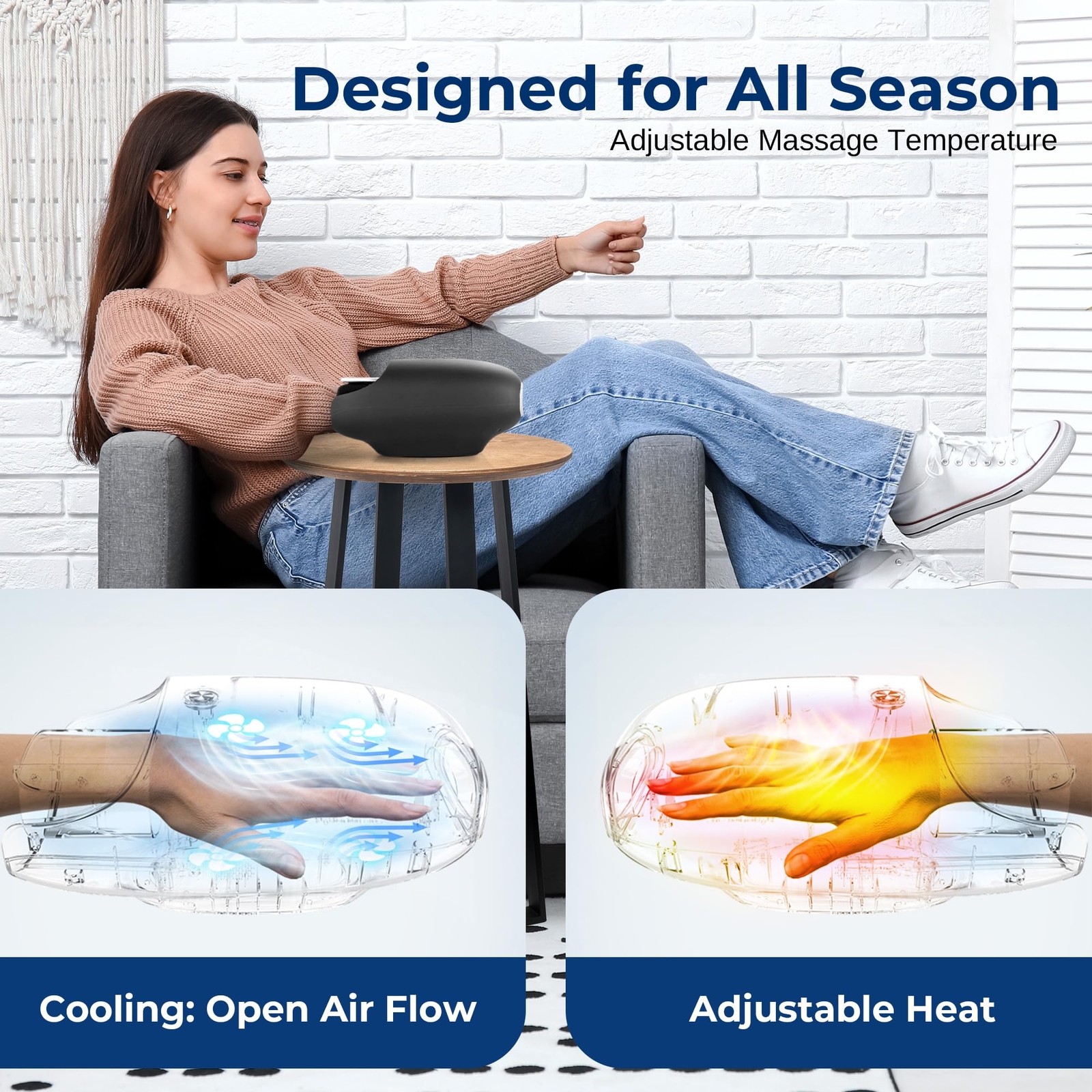 SereneLife Hand Massager (6 Modes, 6 Intensity Levels, 3 Timer Settings)