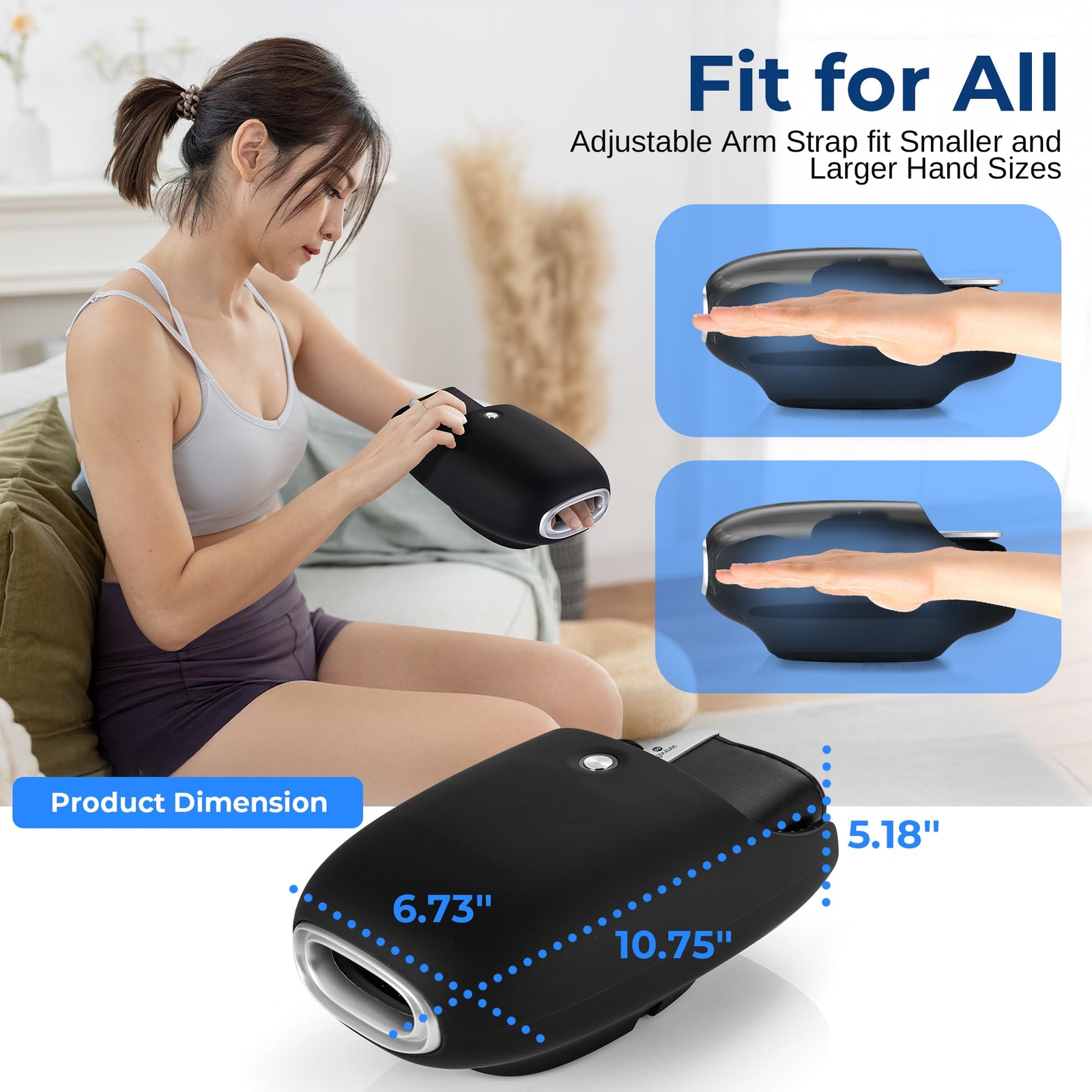 SereneLife Hand Massager (6 Modes, 6 Intensity Levels, 3 Timer Settings)