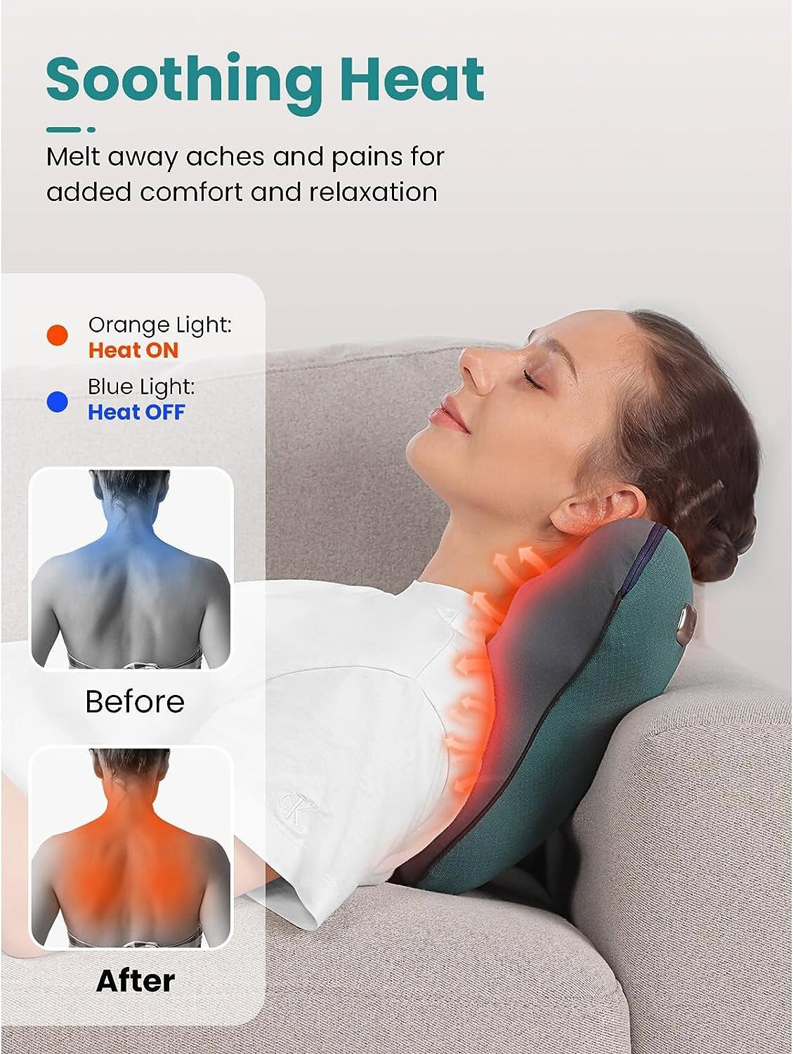Bob and Brad Shiatsu Neck&Shoulder Back Massager with Heat, Massage Seat Cushion