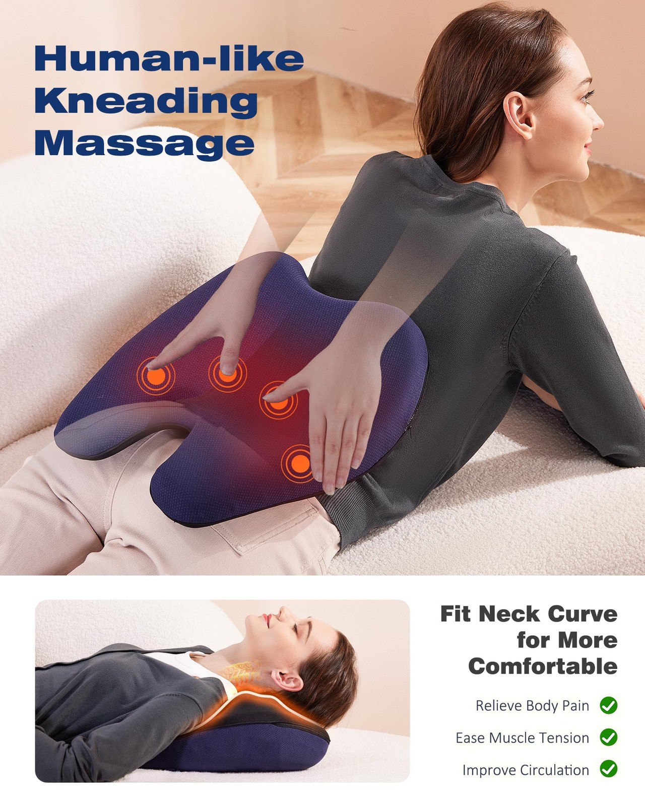 Shiatsu Neck and Back Massager with Heat, Neck and Shoulder Massagers, Deep T…