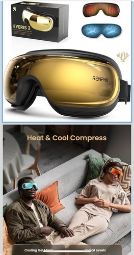 RENPHO Eyeris 3 Eye Massager with Heat and Cooling Eye Care Devices for Migraine