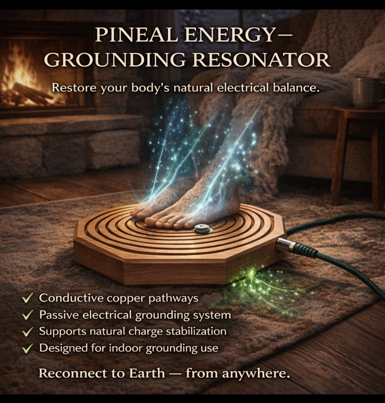 Copper Grounding Resonator Mat Earthing Pad Indoor Pineal Energy anti-static