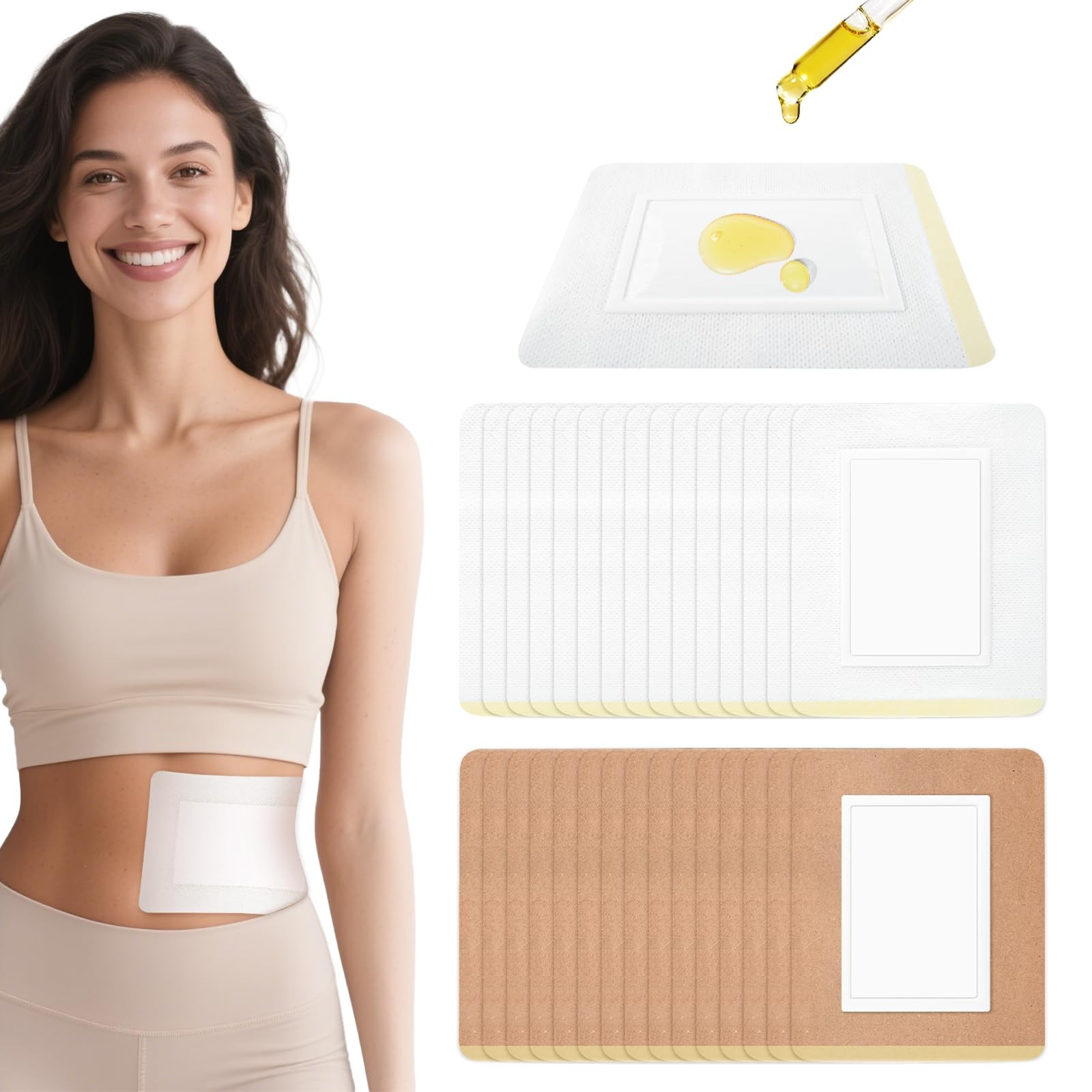 30Pcs Castor Oil Pack Wrap, Organic Cotton Castor Oil Belly Button Patch, Por…