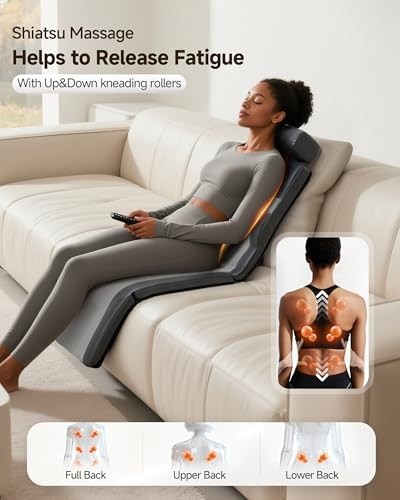 Snailax Shiatsu Back Massage Mat with Heat, Vibration Full Body Pad