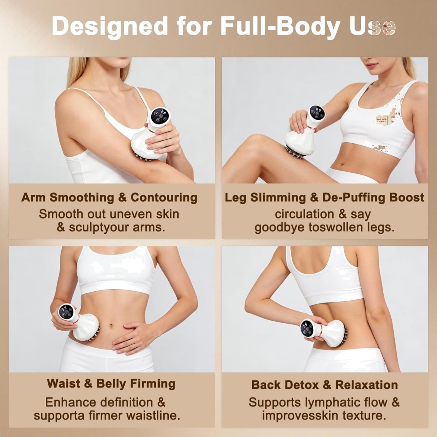 5-in-1 Lymphatic Drainage Massager: Reduce Cellulite with Microcurrent & Heat