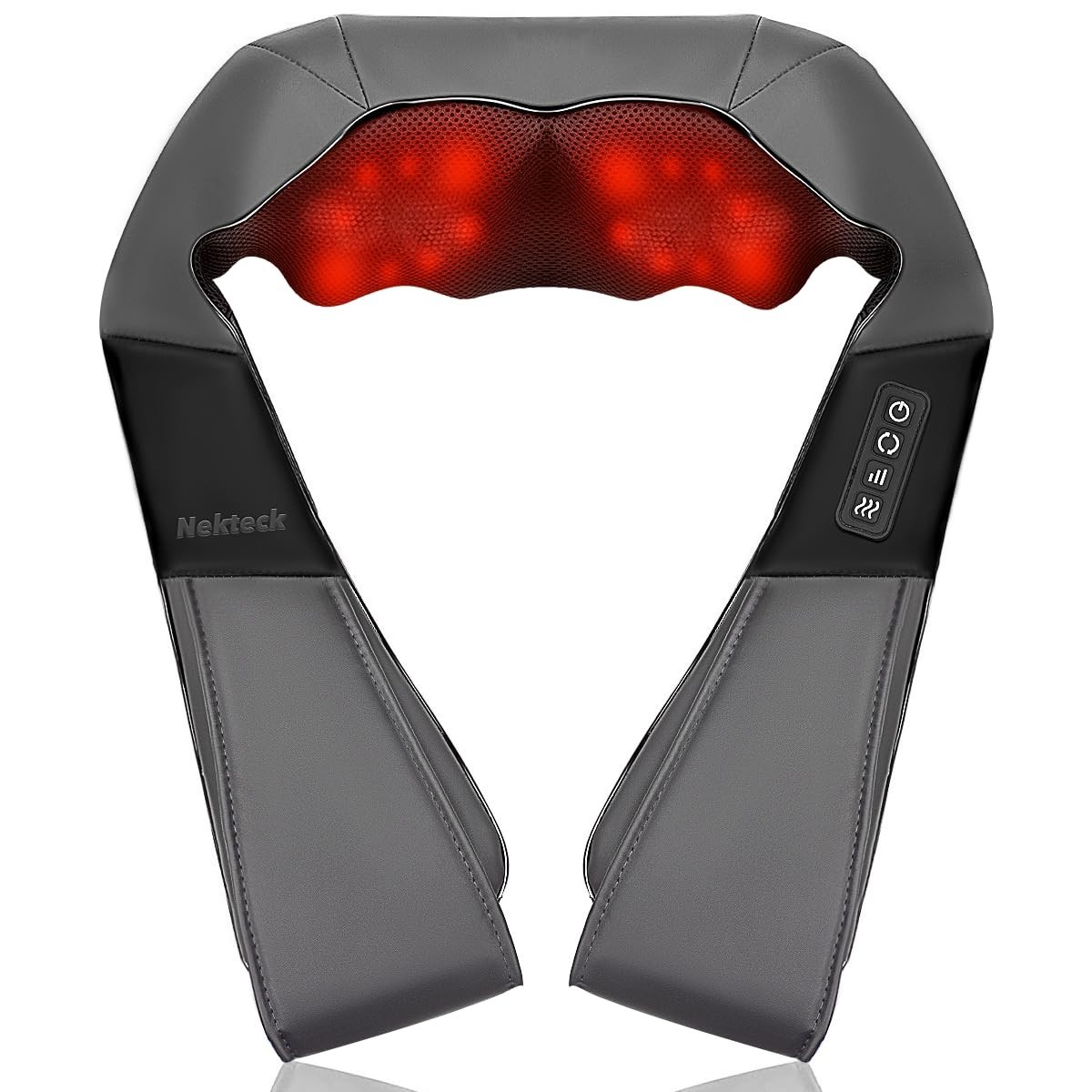 Shiatsu Neck Massager with Heat – Deep Tissue Back & Shoulder Kneading Pillow, P