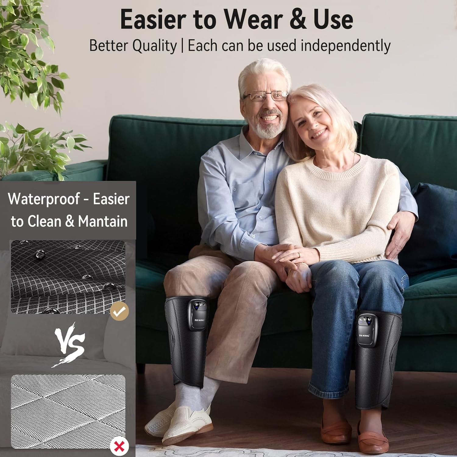 Upgraded Cordless Calf Massager for Circulation, Rechargeable Leg Compression Ma