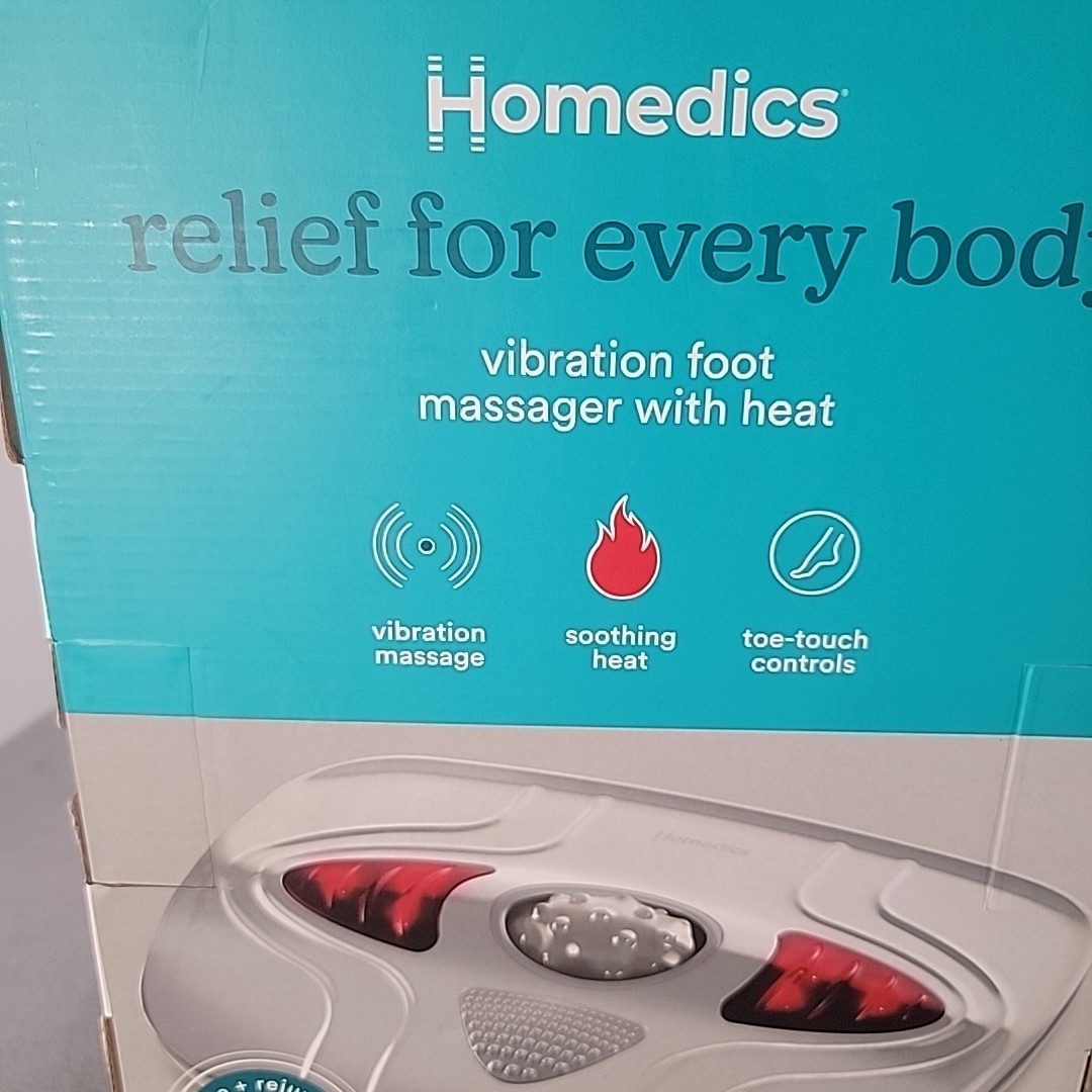 Homedics Toe-Touch Control Vibration Foot Massager with Soothing Heat