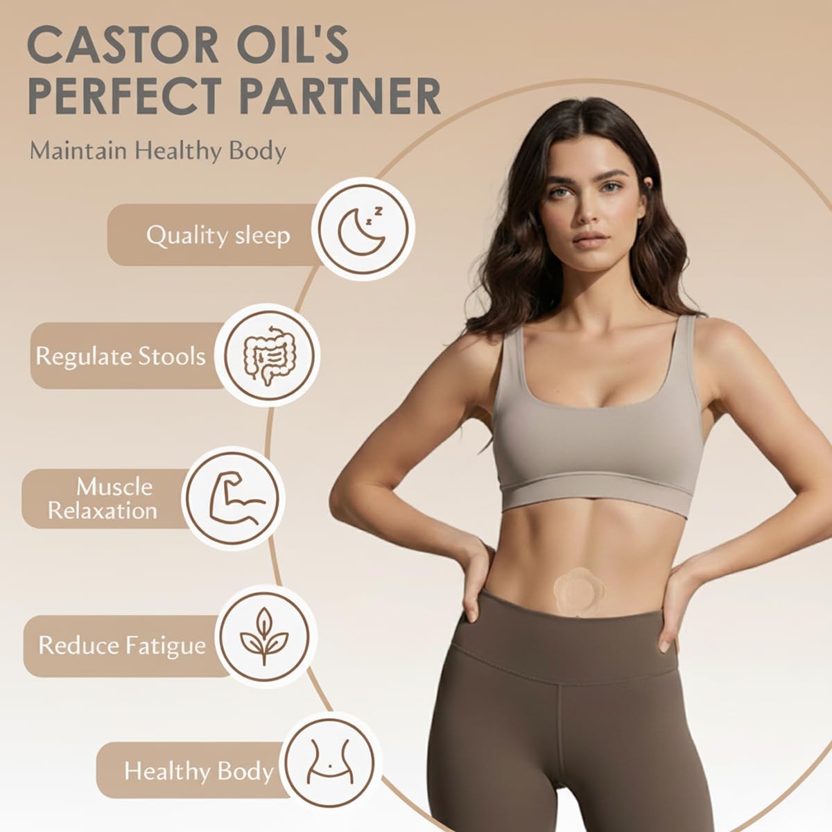 40PCS Castor Oil Patches for Belly Button, Hypoallergenic Skin-Friendly Casto…