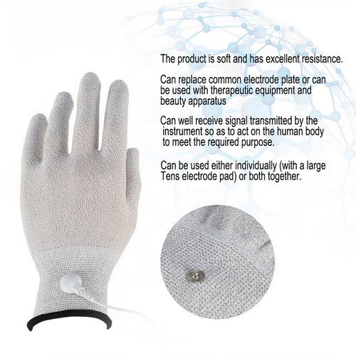 Silver Fiber Conductive Gloves for Rehabilitation Therapy Electrotherapy Gloves