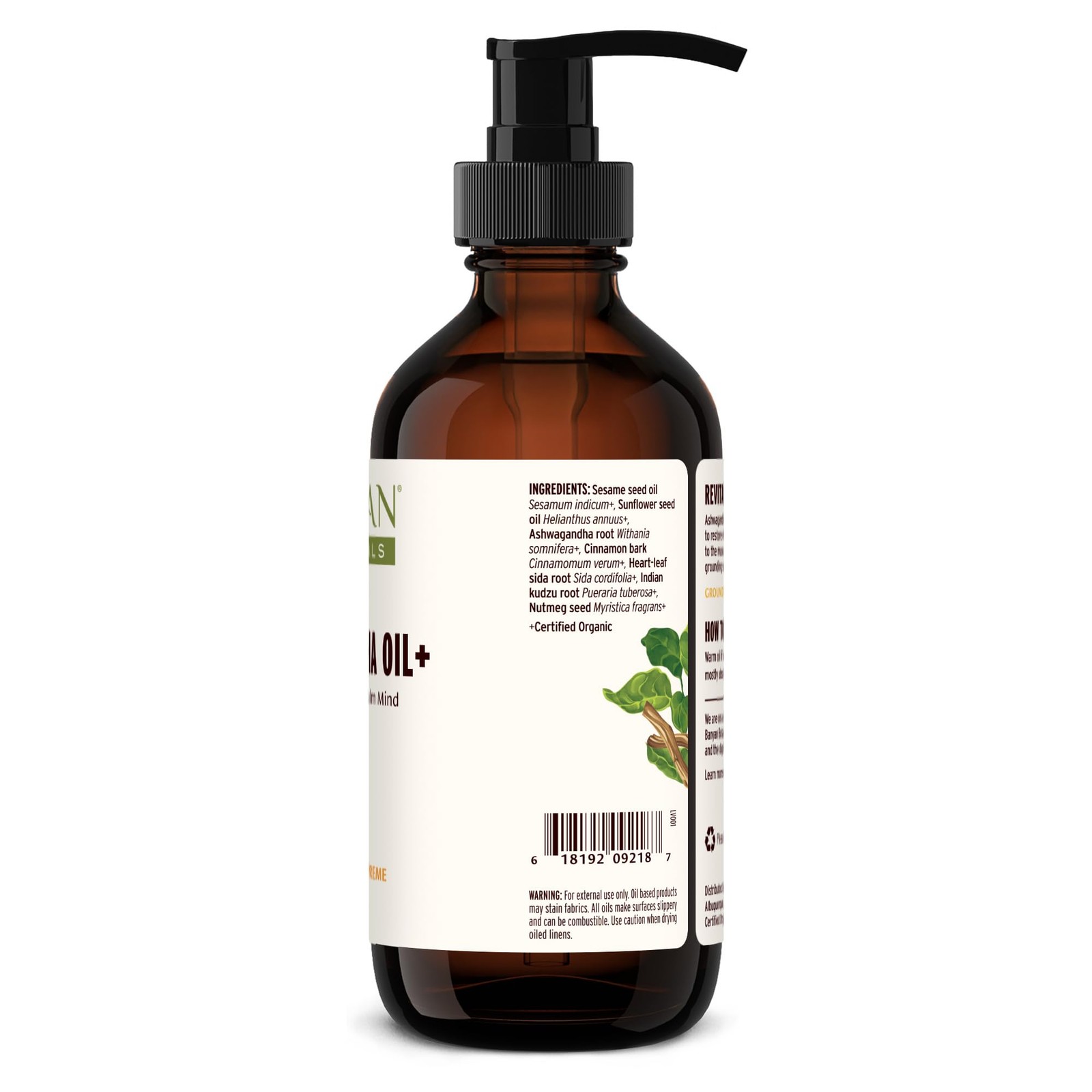 Banyan Botanicals Ashwagandha Oil+ – Organic Herbal Oil – Comforting Sore Mus…