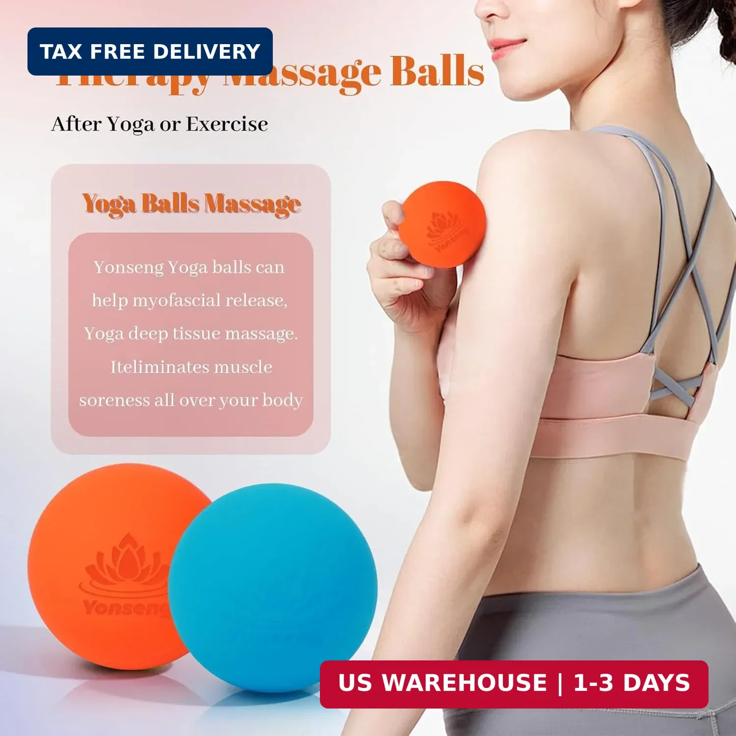 Physical Yoga Balls Massage Lacrosse Balls for Myofascial Release, Trigger Point