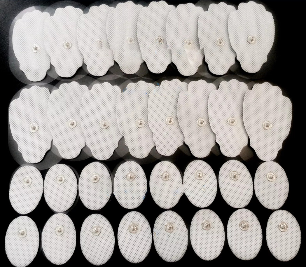 12/24 Pairs Adhesive Reusable Non-Woven Snap Palm Electrode Pads For Massager US