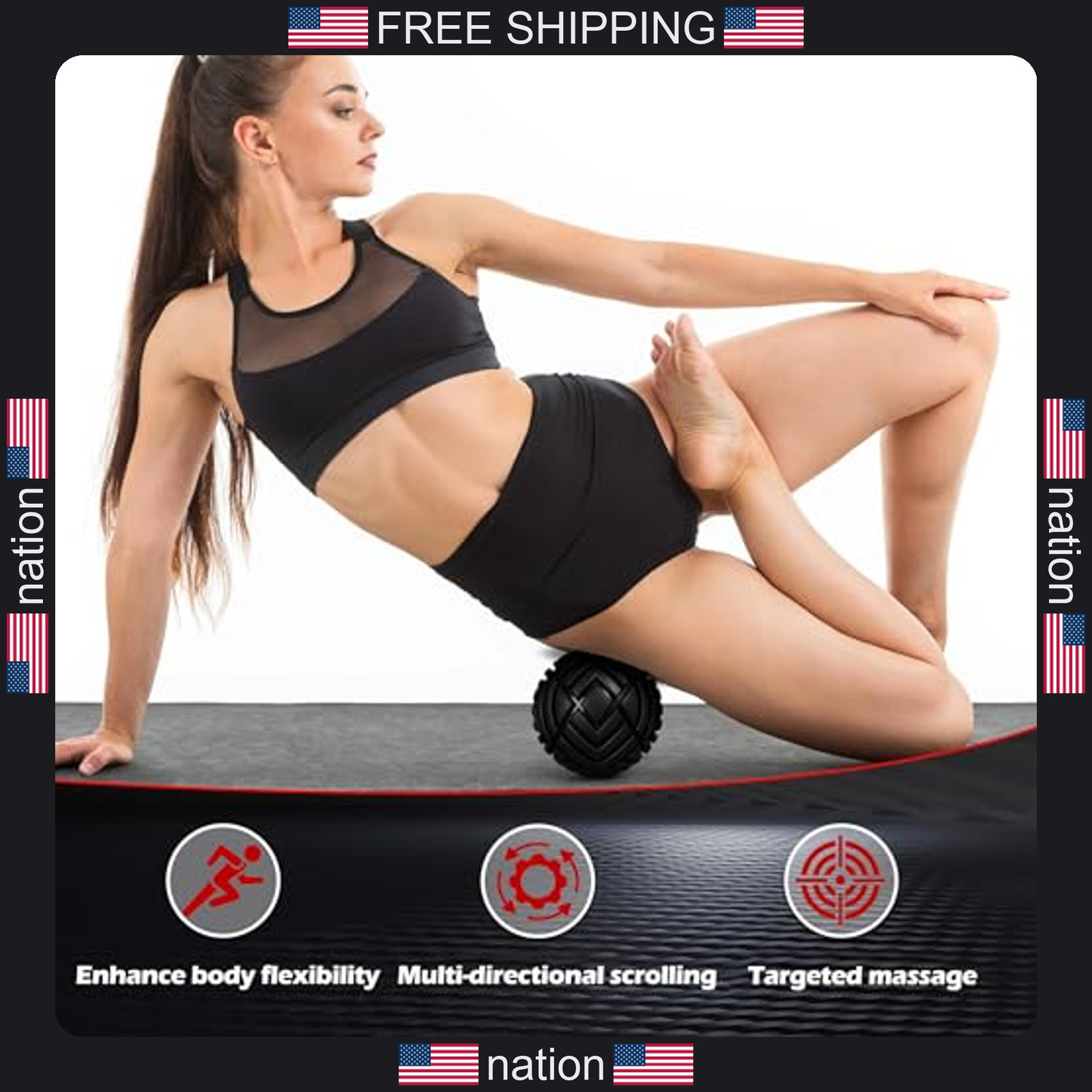 Tetop fitness muscle massage ball 3.15in therapy trigger point myofascial