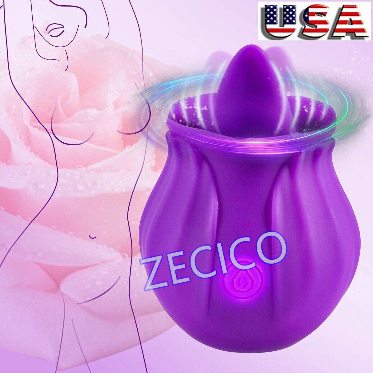 10 speed Rose Female Anniversary Female Birthday Gift Massage Tongue Licking NEW