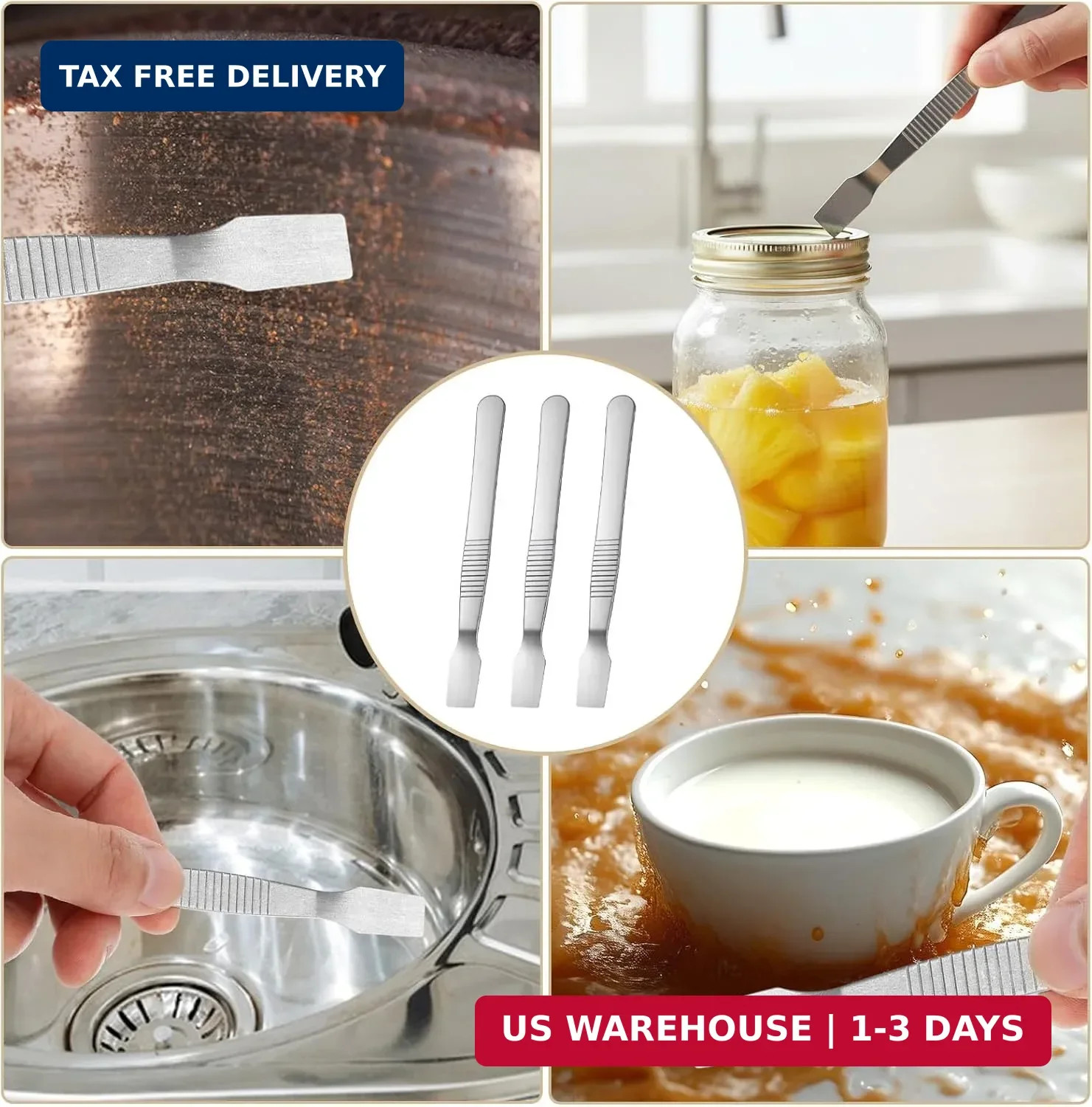 Small Metal Scraper Tool,5 PCS Non-Scratch Scraping Tool, Stainless Steel Scrape