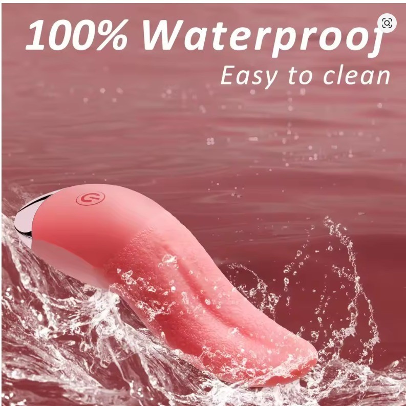 Smart Heating Tongue Vibrator 10 Modes Waterproof Rechargeable Massager Toy