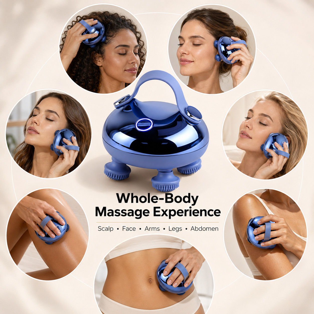 Electric Scalp Massager 3 Modes Head Body Pet Massage Brush USB Rechargeable