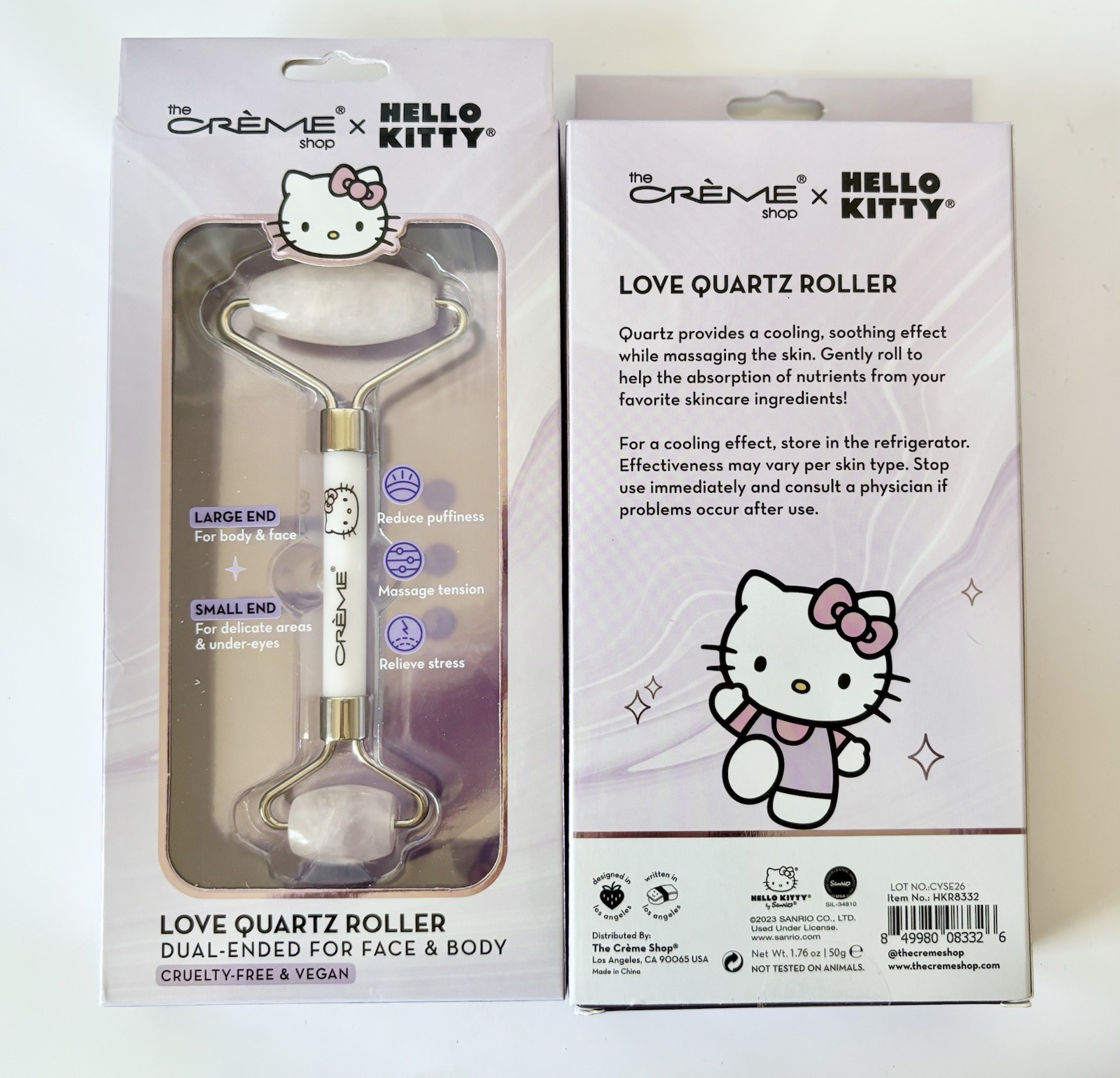 The Creme Shop x Hello Kitty Love Quartz Roller Guasha For Face And Body NIB