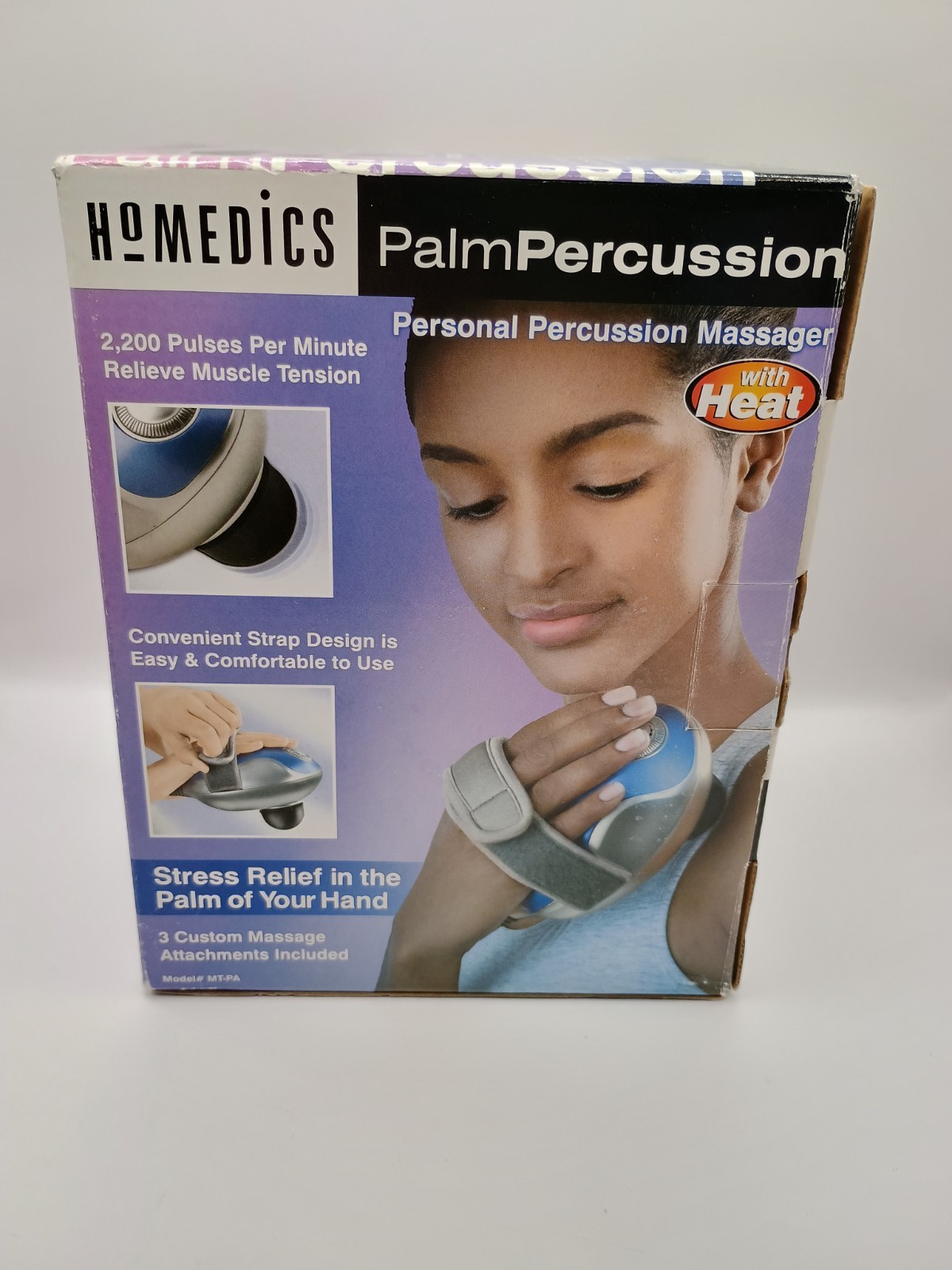 HoMedics Palm Percussion Personal Body Heat Massager 3 Head Attachments Open Box