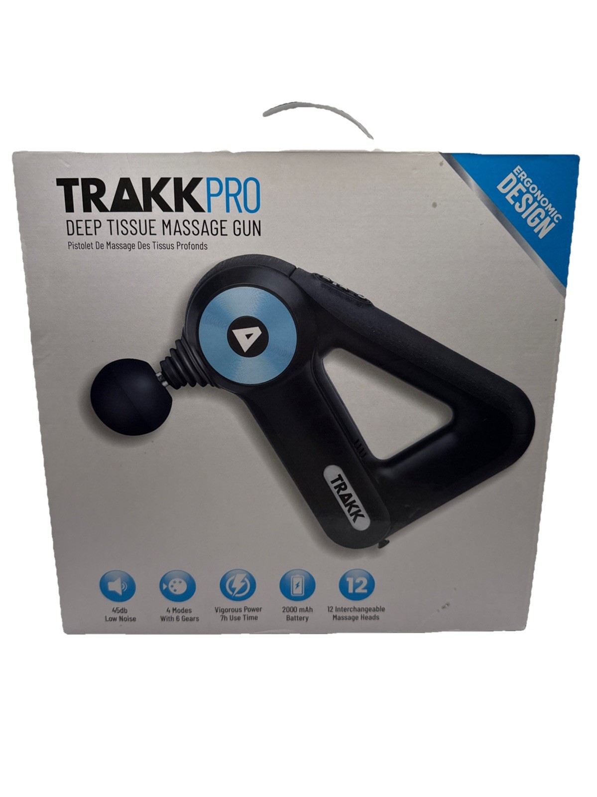 Trakk Massage Gun with 12 interchangeable massage heads 4 modes w/six speeds New