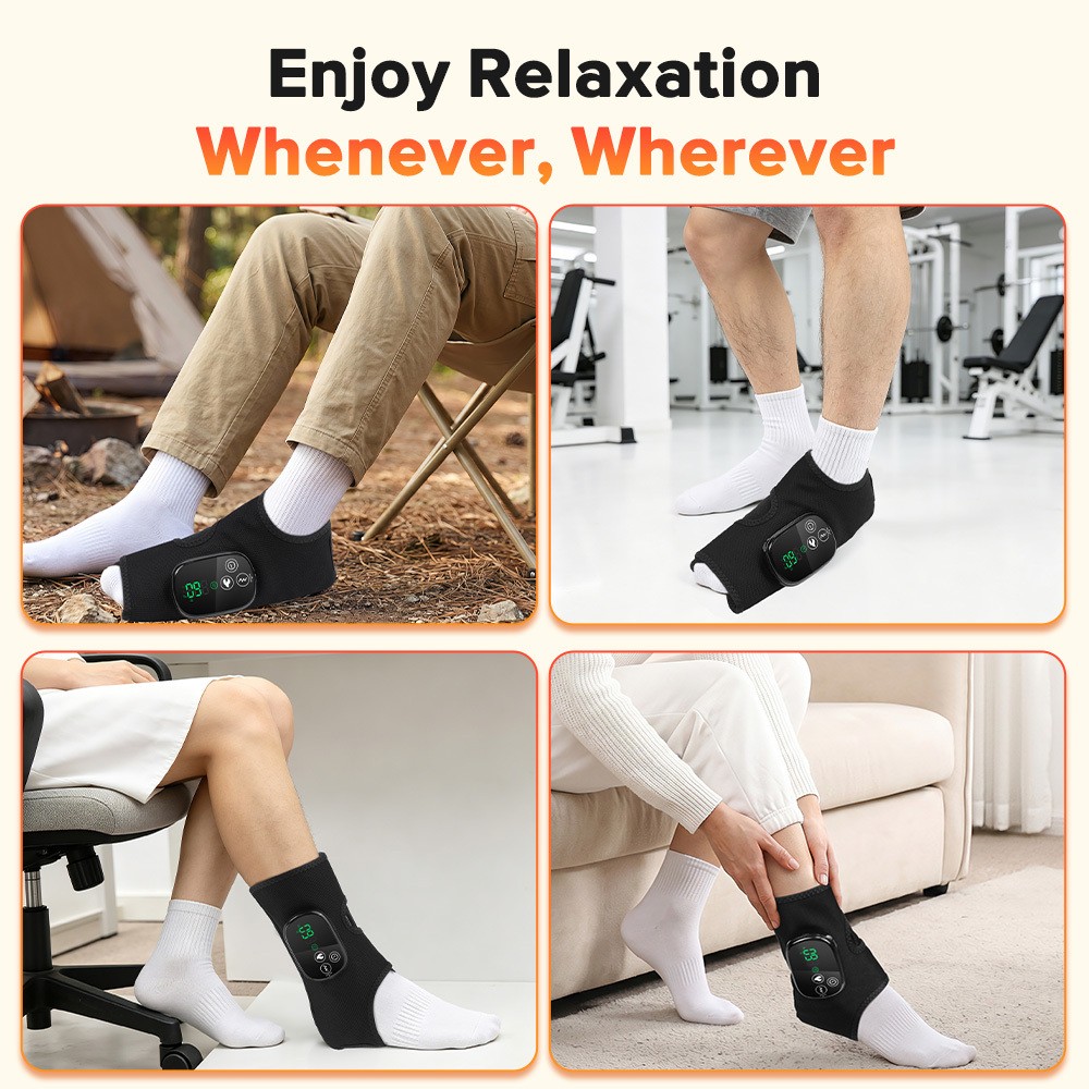 Red Light Therapy Ankle Massager for Neuropathy Pain Relief 5 Vibration Modes