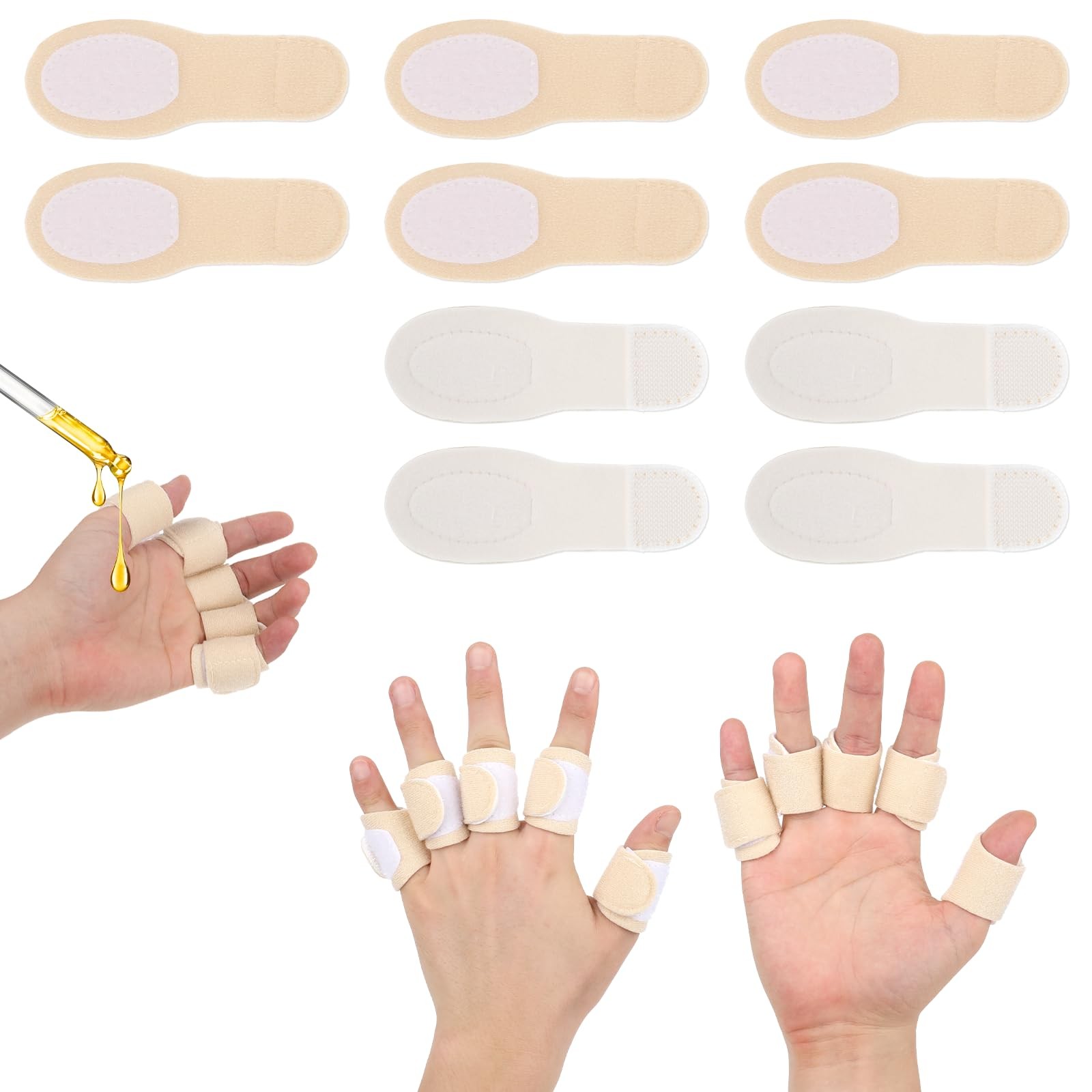Castor Oil Pack Wrap 10Pcs Reusable for Finger Arthritis Tingling Cracking