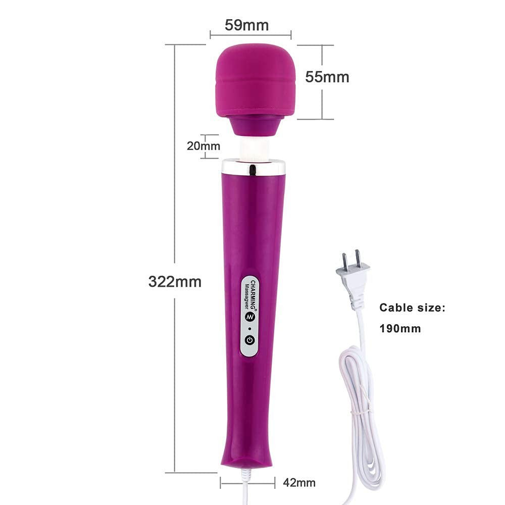 CHARMING 10 Speeds Wired Powerful Handheld Massager with Strong Vibrations, P…