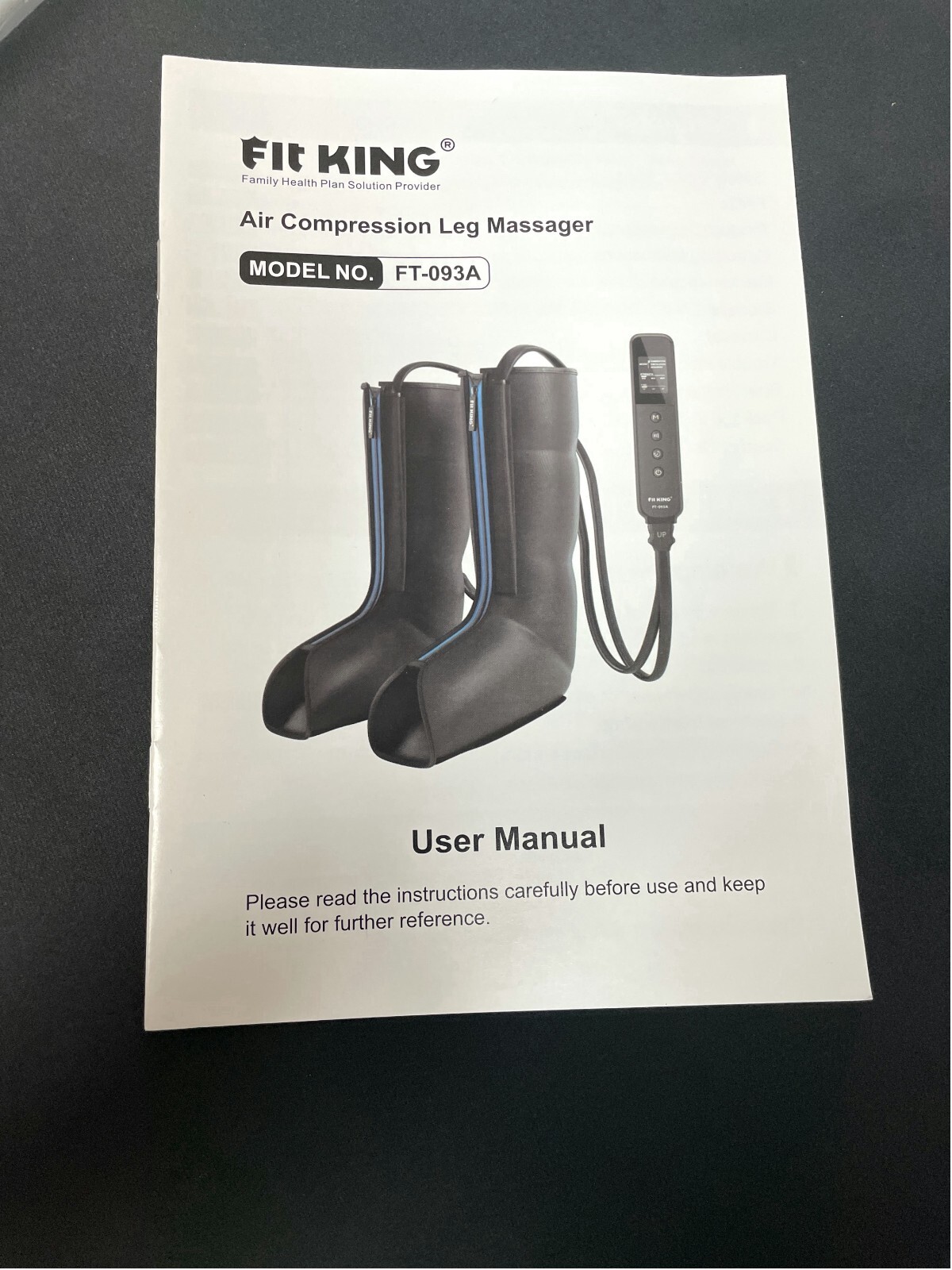 Fit King FT-093A Black 2 Modes 3 Intensities Air Compression Leg Massager