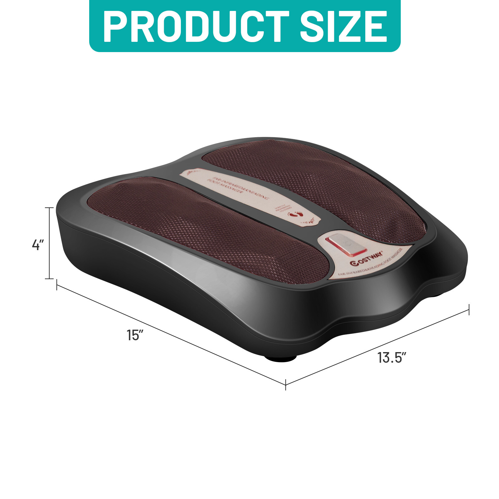Costway Elecric Keading Foot Massager Machine with Heat & Back Massager